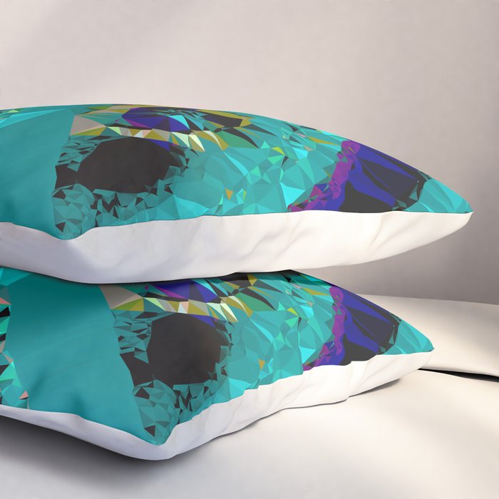 Glittery Low Poly Abstract Geometric Art Pillow Sham Gallery Image 3