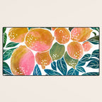 Lemons | Watercolor Modern Boho Botanical Painting | Pastel Summer Jungle Garden Juicy Fresh Desk Mat Gallery Image 3