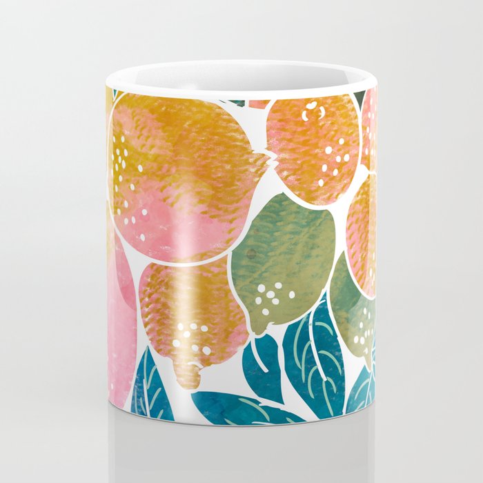 Lemons | Watercolor Modern Boho Botanical Painting | Pastel Summer Jungle Garden Juicy Fresh Coffee Mug Gallery Image 4