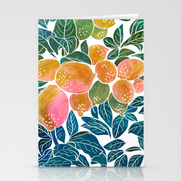 Lemons | Watercolor Modern Boho Botanical Painting | Pastel Summer Jungle Garden Juicy Fresh Stationery Card Gallery Image 2