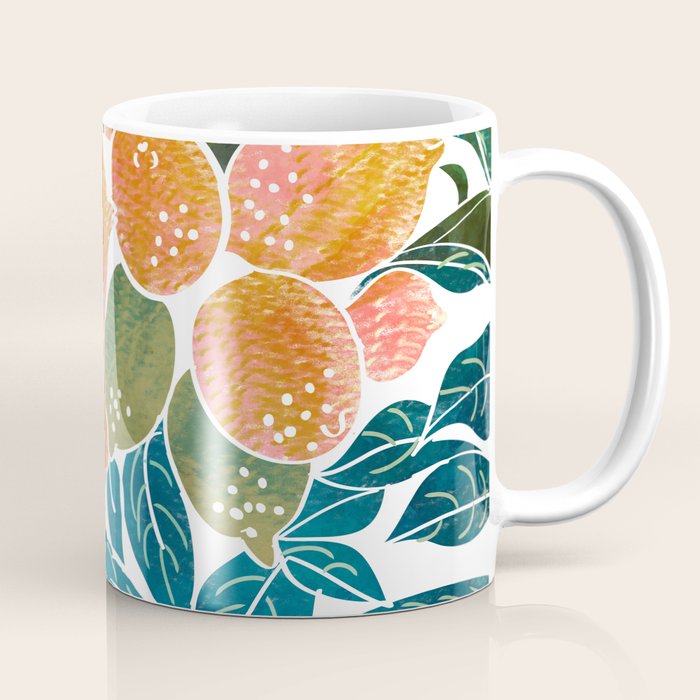Lemons | Watercolor Modern Boho Botanical Painting | Pastel Summer Jungle Garden Juicy Fresh Coffee Mug Gallery Image 1