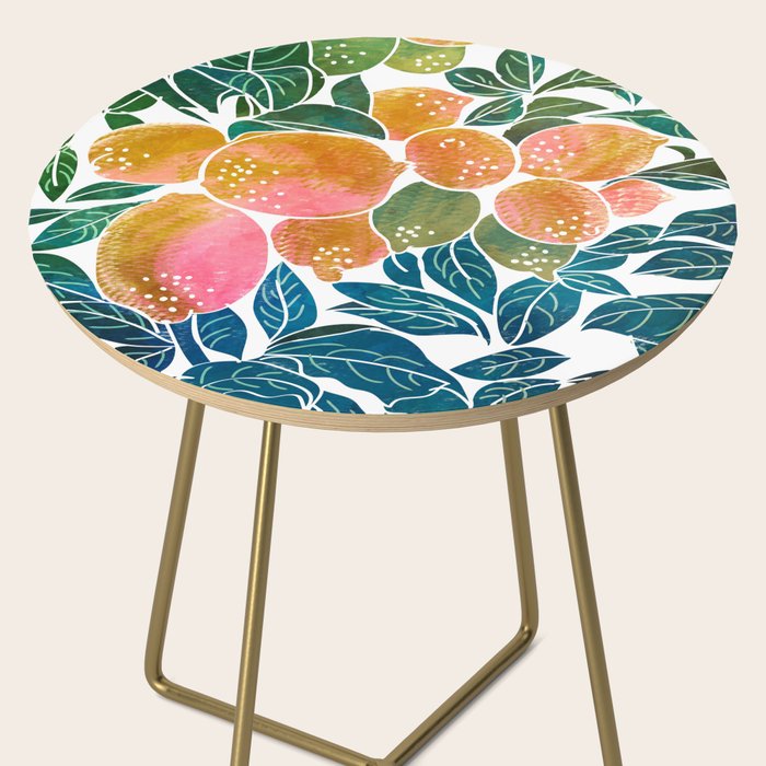 Lemons | Watercolor Modern Boho Botanical Painting | Pastel Summer Jungle Garden Juicy Fresh Side Table Gallery Image 2