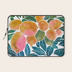 Lemons | Watercolor Modern Boho Botanical Painting | Pastel Summer Jungle Garden Juicy Fresh Laptop Sleeve Gallery Image 1