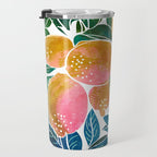 Lemons | Watercolor Modern Boho Botanical Painting | Pastel Summer Jungle Garden Juicy Fresh Travel Mug Gallery Image 3