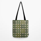 Retro Flower Geometric Pattern in Green Tones Tote Bag Gallery Image 2