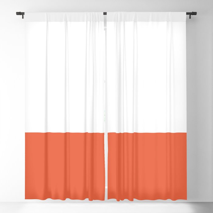Burnt Orange and White Minimalist Color Block Window Curtain Gallery Image 5