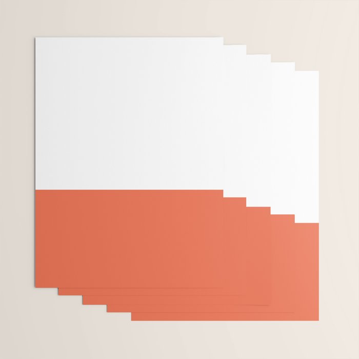 Burnt Orange and White Minimalist Color Block Wrapping Paper Gallery Image 3