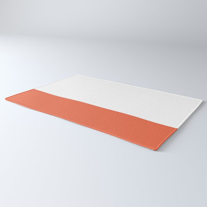 Burnt Orange and White Minimalist Color Block Rug Gallery Image 3