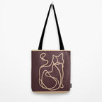 Abstract Line Art Cat 4 Tote Bag Gallery Image 2