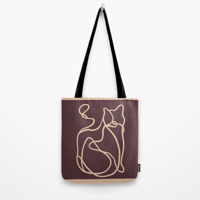 Abstract Line Art Cat 4 Tote Bag Gallery Image 2