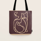 Abstract Line Art Cat 4 Tote Bag Gallery Image 1