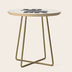 Reflection Mid Century Modern Minimalist Black Ink Painting Funky Tribal Side Table Gallery Image 1