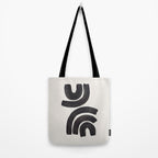 Reflection Mid Century Modern Minimalist Black Ink Painting Funky Tribal Tote Bag Gallery Image 2