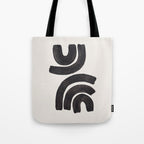 Reflection Mid Century Modern Minimalist Black Ink Painting Funky Tribal Tote Bag Gallery Image 1