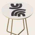 Reflection Mid Century Modern Minimalist Black Ink Painting Funky Tribal Side Table Gallery Image 2