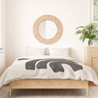 Reflection Mid Century Modern Minimalist Black Ink Painting Funky Tribal Duvet Cover Gallery Image 3