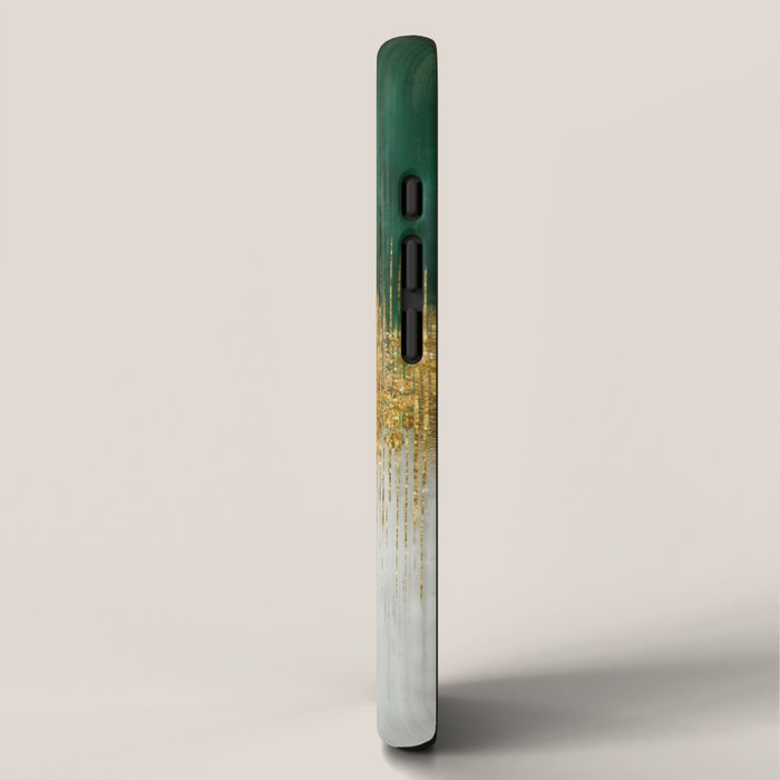 Green and gold motion abstract iPhone Case Gallery Image 2