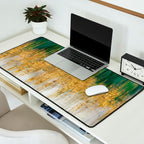 Green and gold motion abstract Desk Mat Gallery Image 2