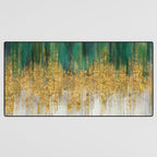 Green and gold motion abstract Desk Mat Gallery Image 3