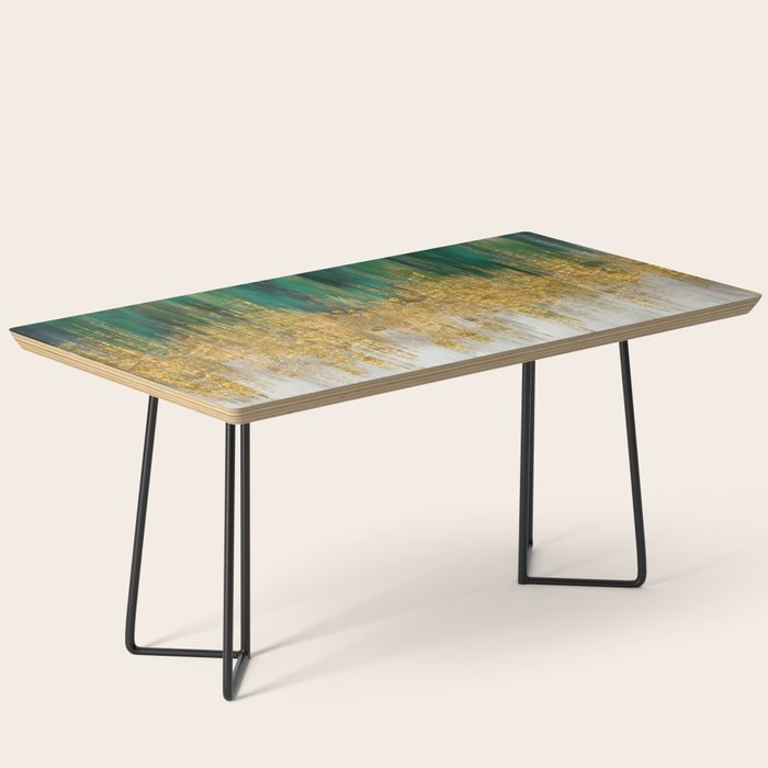 Green and gold motion abstract Coffee Table Gallery Image 1