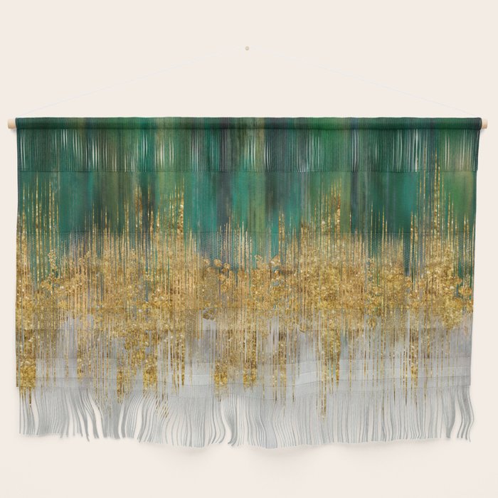 Green and gold motion abstract Wall Hanging Gallery Image 1