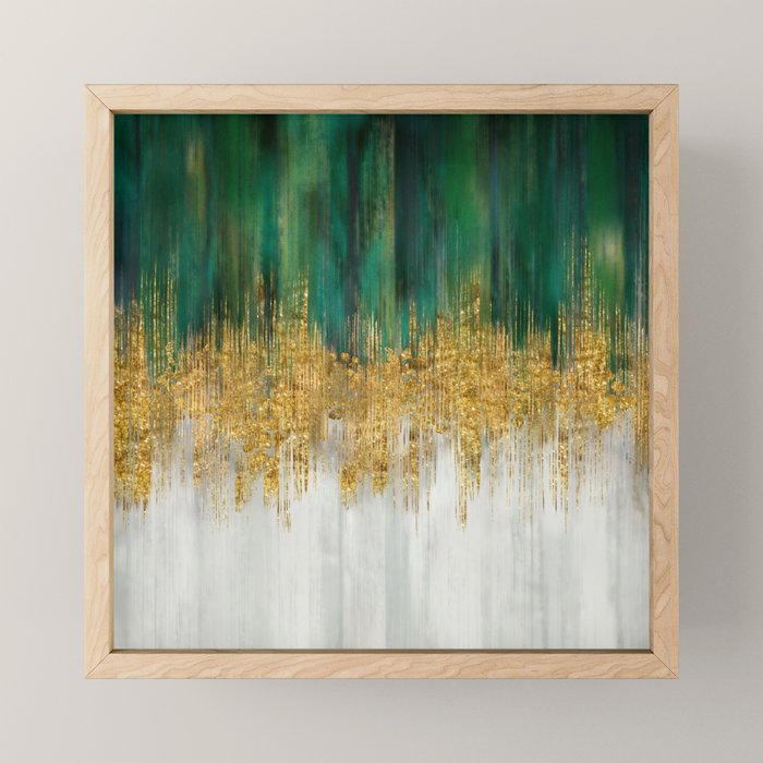 Green and gold motion abstract Mini Art Print Gallery Image 1