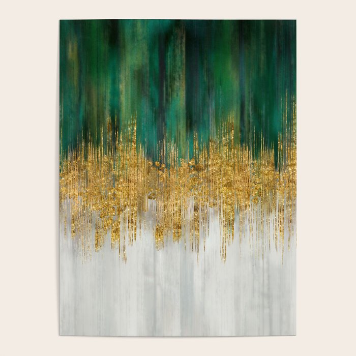 Green and gold motion abstract Poster Gallery Image 1
