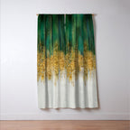 Green and gold motion abstract Window Curtain Gallery Image 3