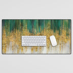 Green and gold motion abstract Desk Mat Gallery Image 1