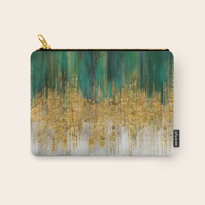 Green and gold motion abstract Carry All Pouch Gallery Image 1