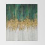 Green and gold motion abstract Throw Blanket Gallery Image 2
