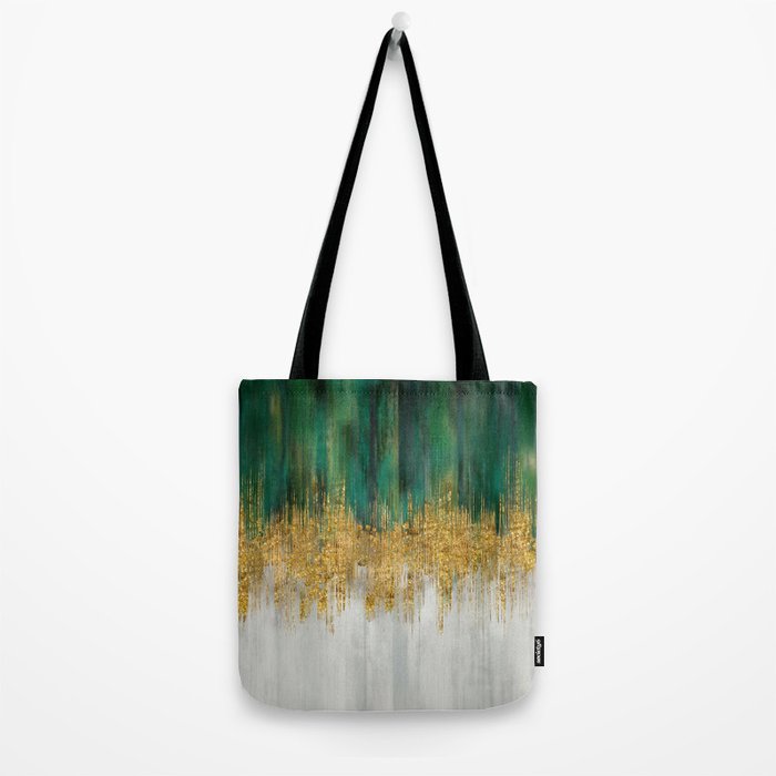 Green and gold motion abstract Tote Bag Gallery Image 2