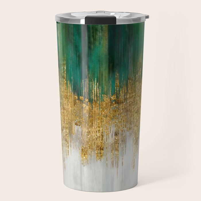 Green and gold motion abstract Travel Mug Gallery Image 1