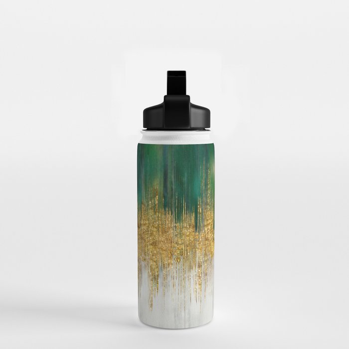 Green and gold motion abstract Water Bottle Gallery Image 2