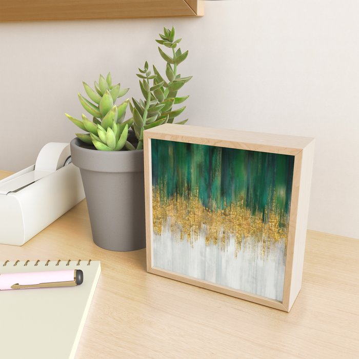 Green and gold motion abstract Mini Art Print Gallery Image 2