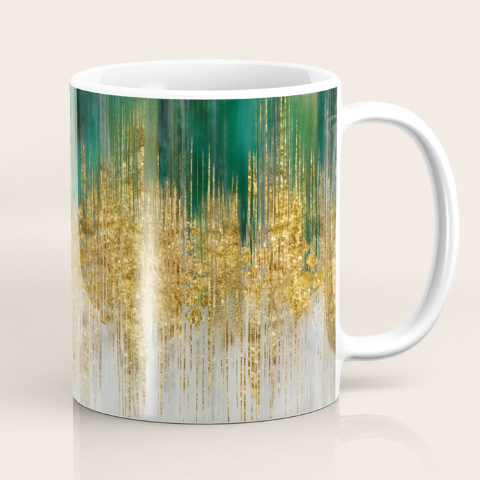 Green and gold motion abstract Coffee Mug Gallery Image 1