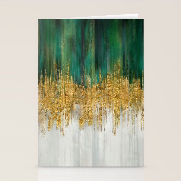 Green and gold motion abstract Stationery Card Gallery Image 2