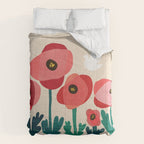 Poppy flowers and bird Comforter Gallery Image 6
