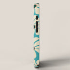 Retro Super Bloom - 70'S Vibe - Turquoise iPhone Case Gallery Image 2