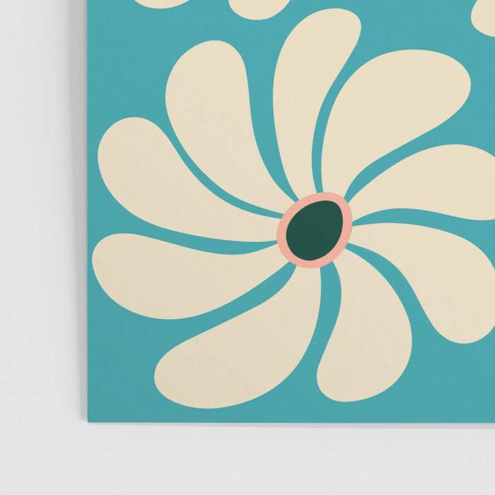 Retro Super Bloom - 70'S Vibe - Turquoise Poster Gallery Image 3