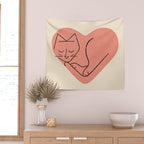 Cat Love Wall Tapestry Gallery Image 2