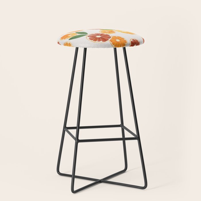 sliced oranges spring watercolor Stool Gallery Image 1