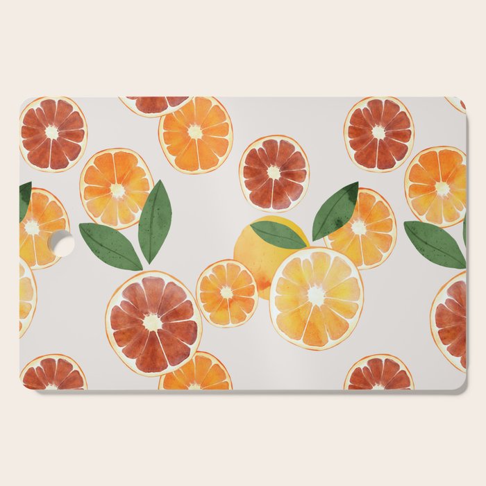 sliced oranges spring watercolor Cutting Board Gallery Image 1
