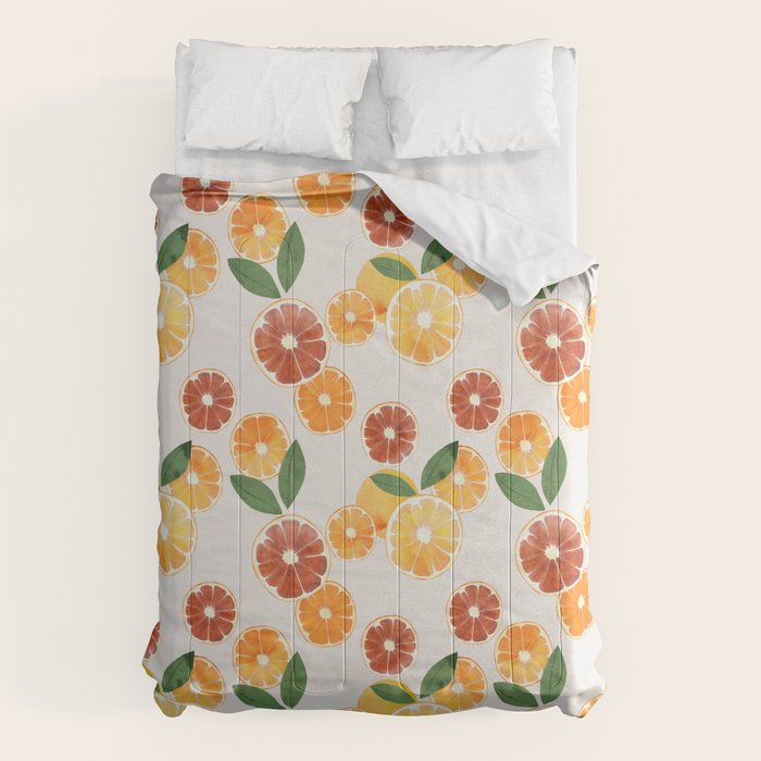 sliced oranges spring watercolor Comforter Gallery Image 6