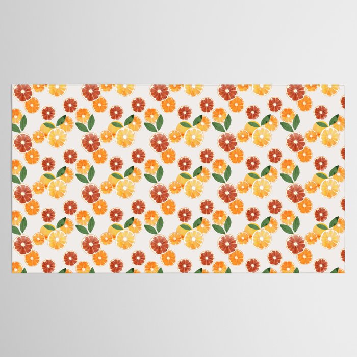 sliced oranges spring watercolor Tablecloth Gallery Image 2
