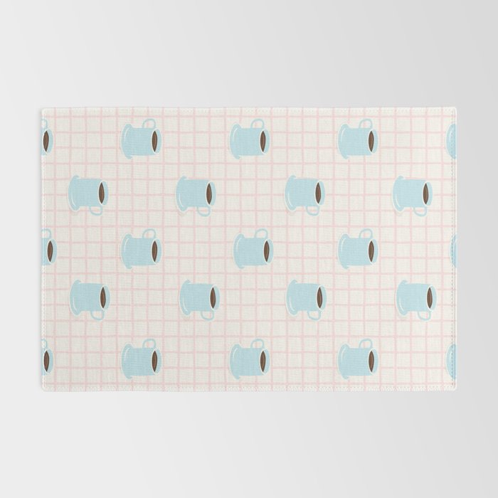 Coffee mug drink cartoon doodle pattern Rug Gallery Image 2