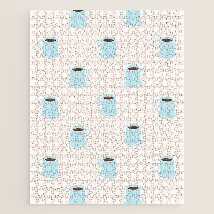 Coffee mug drink cartoon doodle pattern Jigsaw Puzzle Gallery Image 1