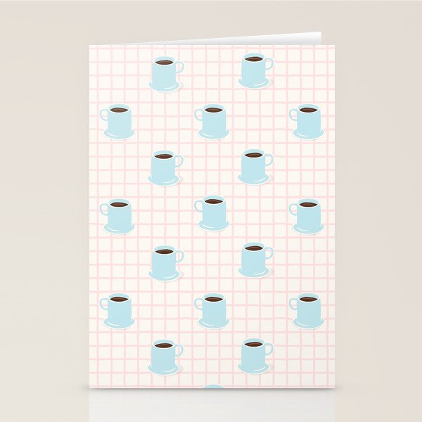 Coffee mug drink cartoon doodle pattern Stationery Card Gallery Image 2