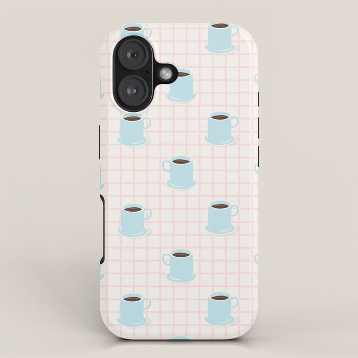Coffee mug drink cartoon doodle pattern iPhone Case Gallery Image 1
