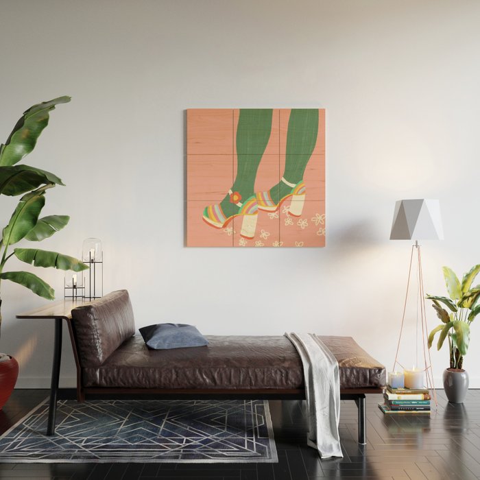 Rainbow walk: pink Wood Wall Art Gallery Image 2